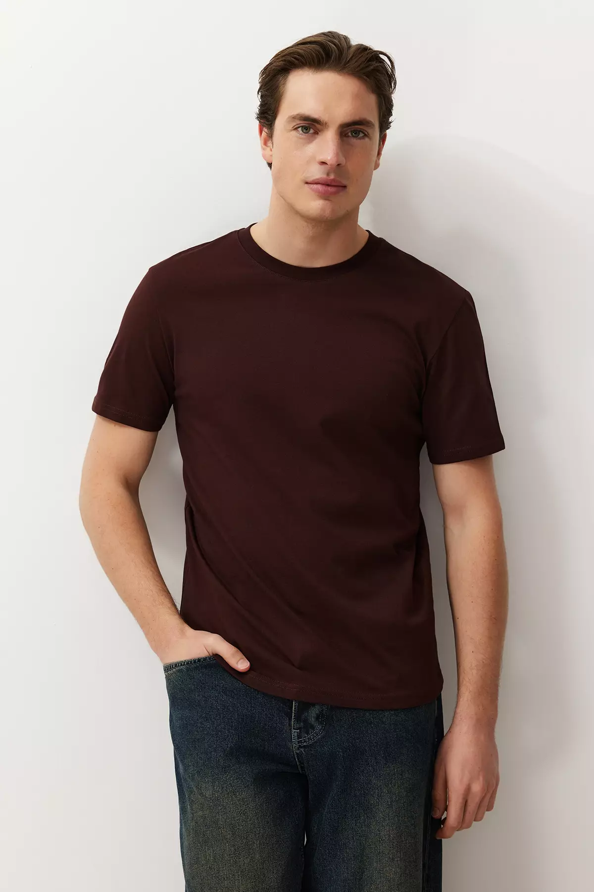 Unisex Mint-Khaki-Brown Slim/Fitted Fit 5 Pack 100% Tok Fabric T-Shirt Tmnaw20Ts0243
