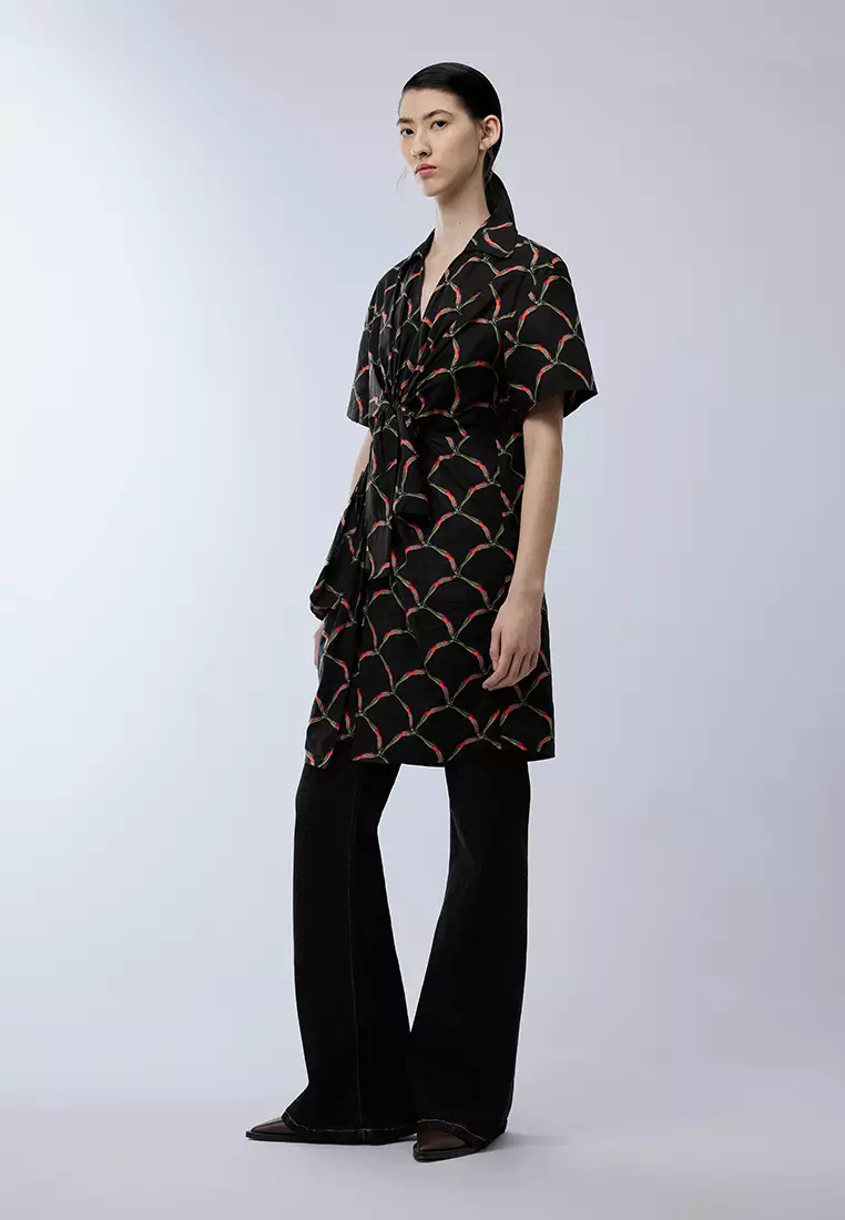 X型寬鬆前衛極簡通勤短袖連衣裙