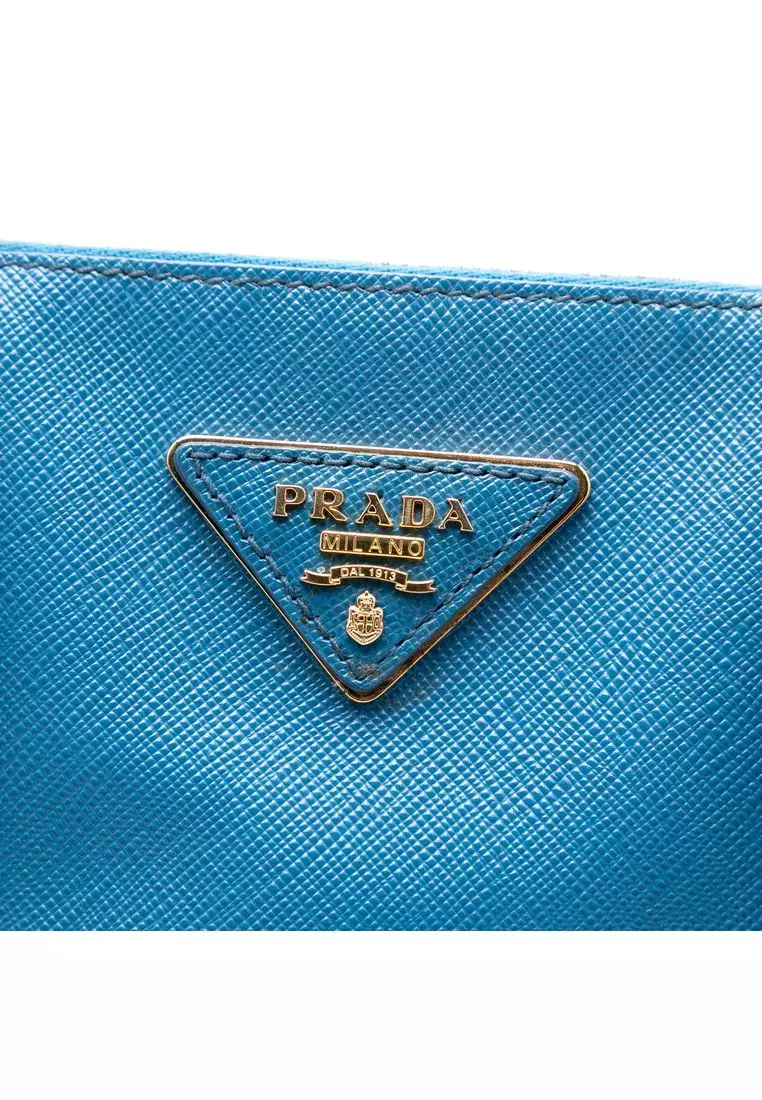 二手 Prada 大號 Saffiano Lux Galleria 雙拉鍊手提包