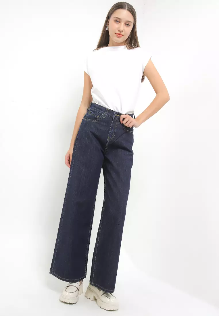 High Waist Wide Leg Denim Pant FWL395