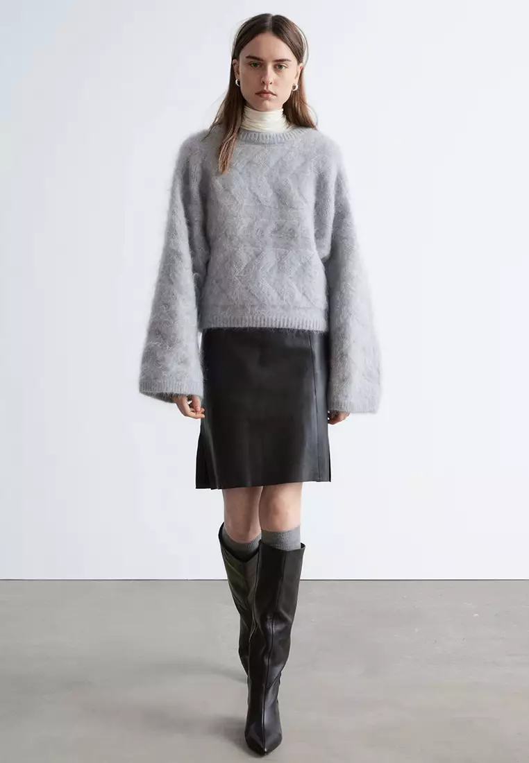 Mohair-Blend Cable-Knit Jumper