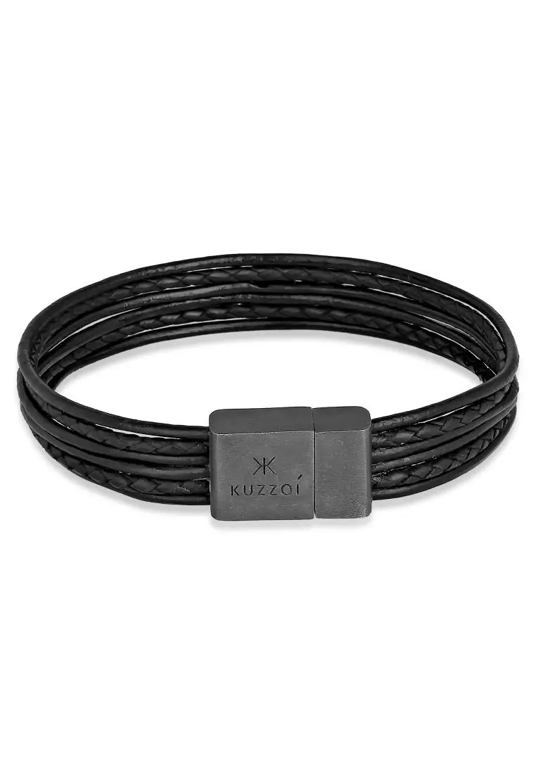 Mens leather and hotsell sterling silver bracelets