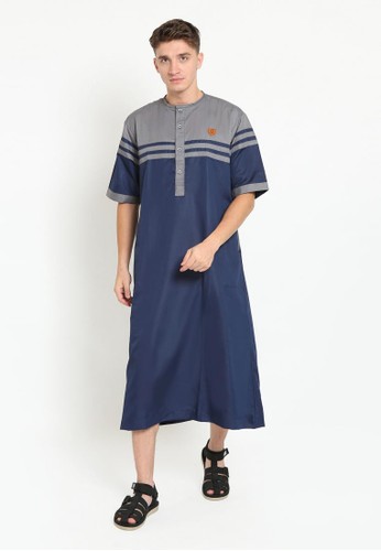 Jual Zayidan Zayidan Gamis Jubah Muslim Pria Fadil Biru Navy Original Zalora Indonesia