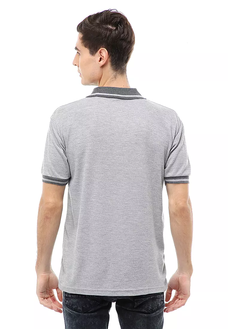 Jack T-Shirt Atasan Kasual Kaos Polos Pria Kerah Lengan Pendek Material Cotton ORIGINAL - Light Gray
