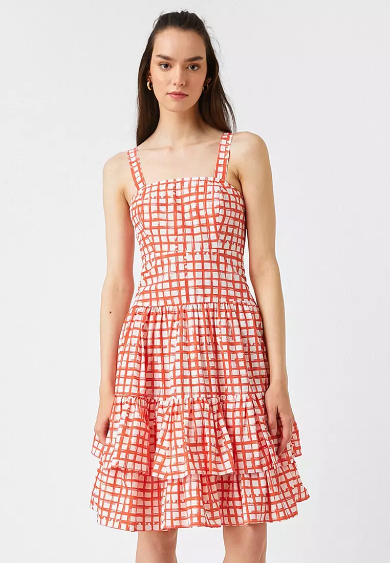 Checkered Midi Dress