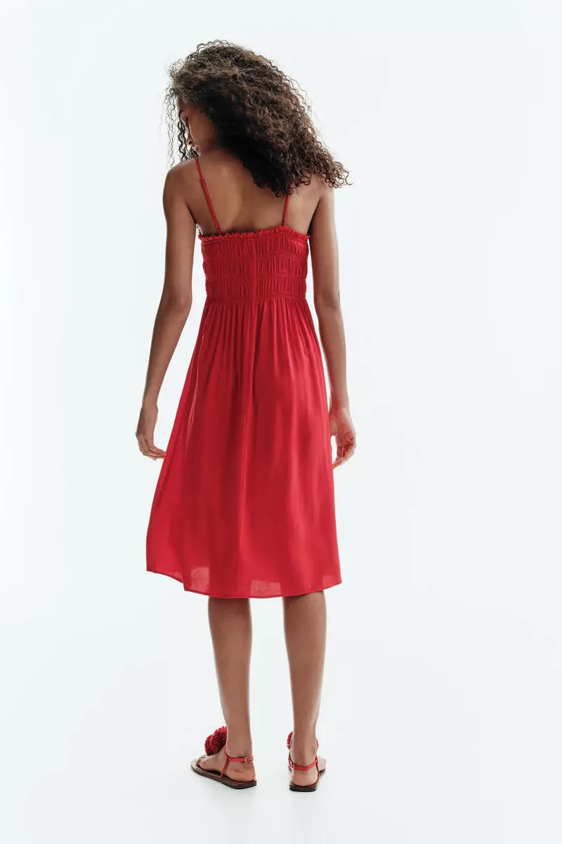 Smocked strappy dress