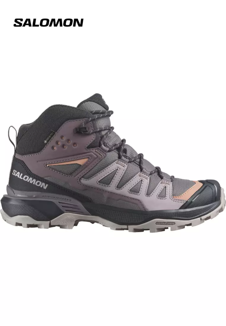 Discount on Salomon  shoes - SKU: SALOMON X ULTRA 360 MID GTX Women Outdoor Shoes in Plum Kitten / Phantom / Cork
