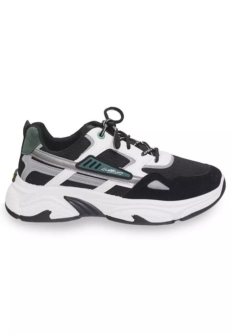 Anando Sepatu Sneakers Tali Pria Stylish Design Casual Sport Shoes Material Mesh ORIGINAL - Black Green