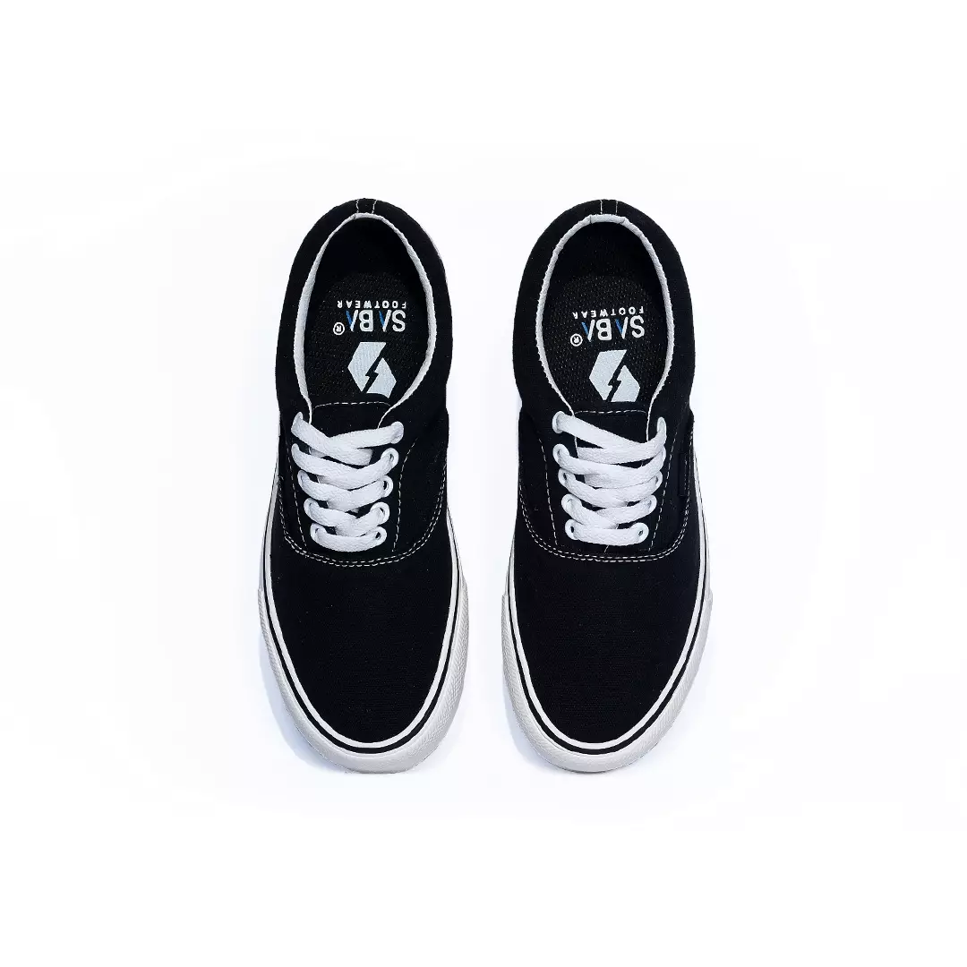 SABA Sykes Black White Classic - Sepatu Sneakers Casual Pria Wanita