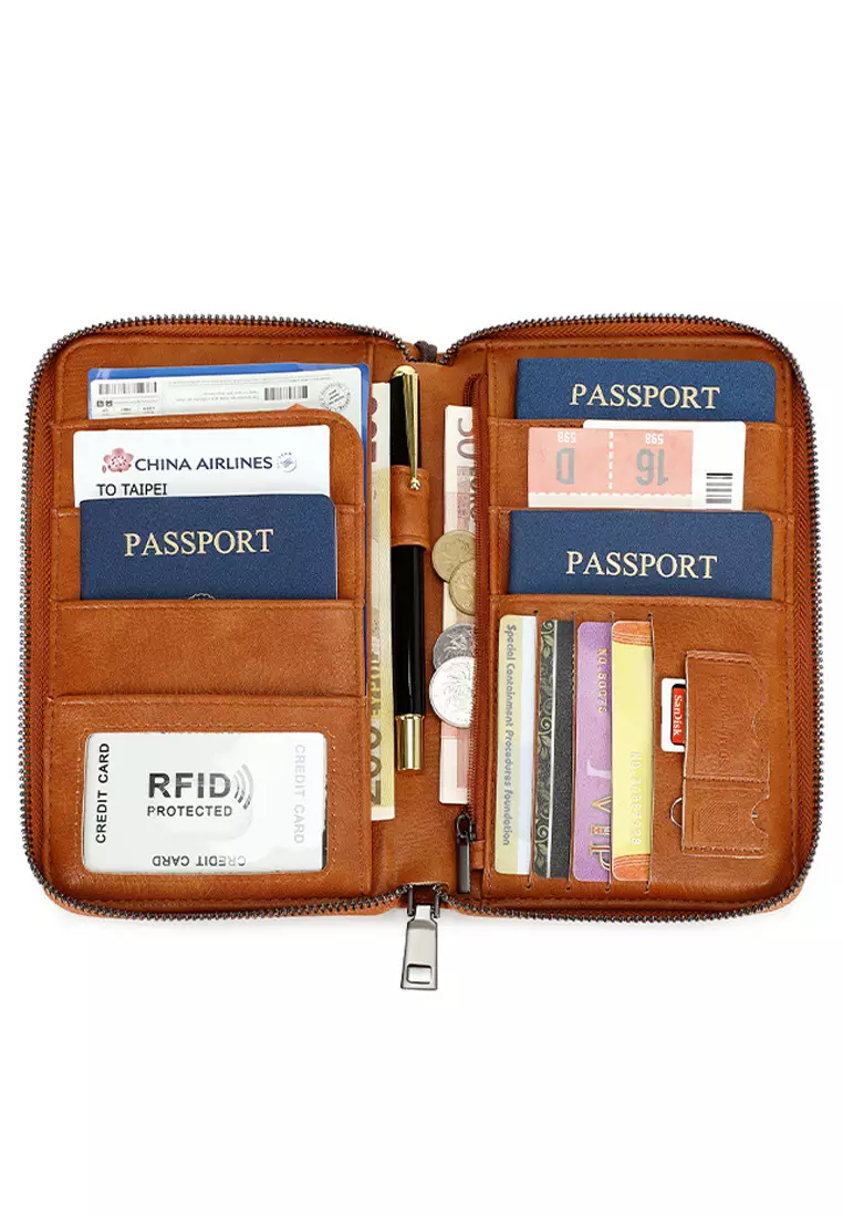 RFID防盜刷多功能長銀包護照夾