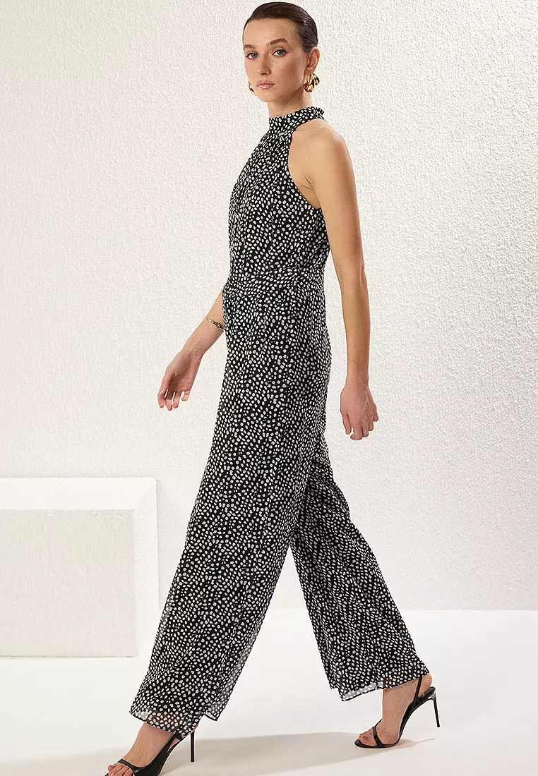 Belted Chiffon Jumpsuit