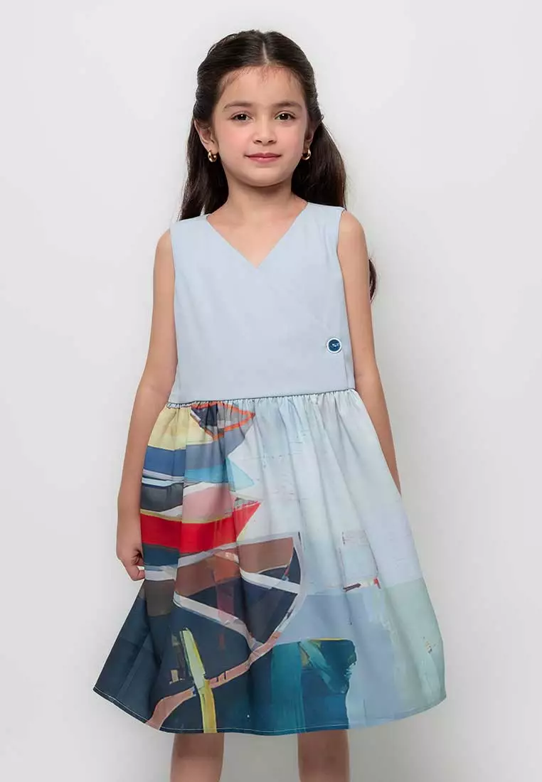 Buy Paperdolls Treehouse Maisie Sleeveless Dress in Seascape print