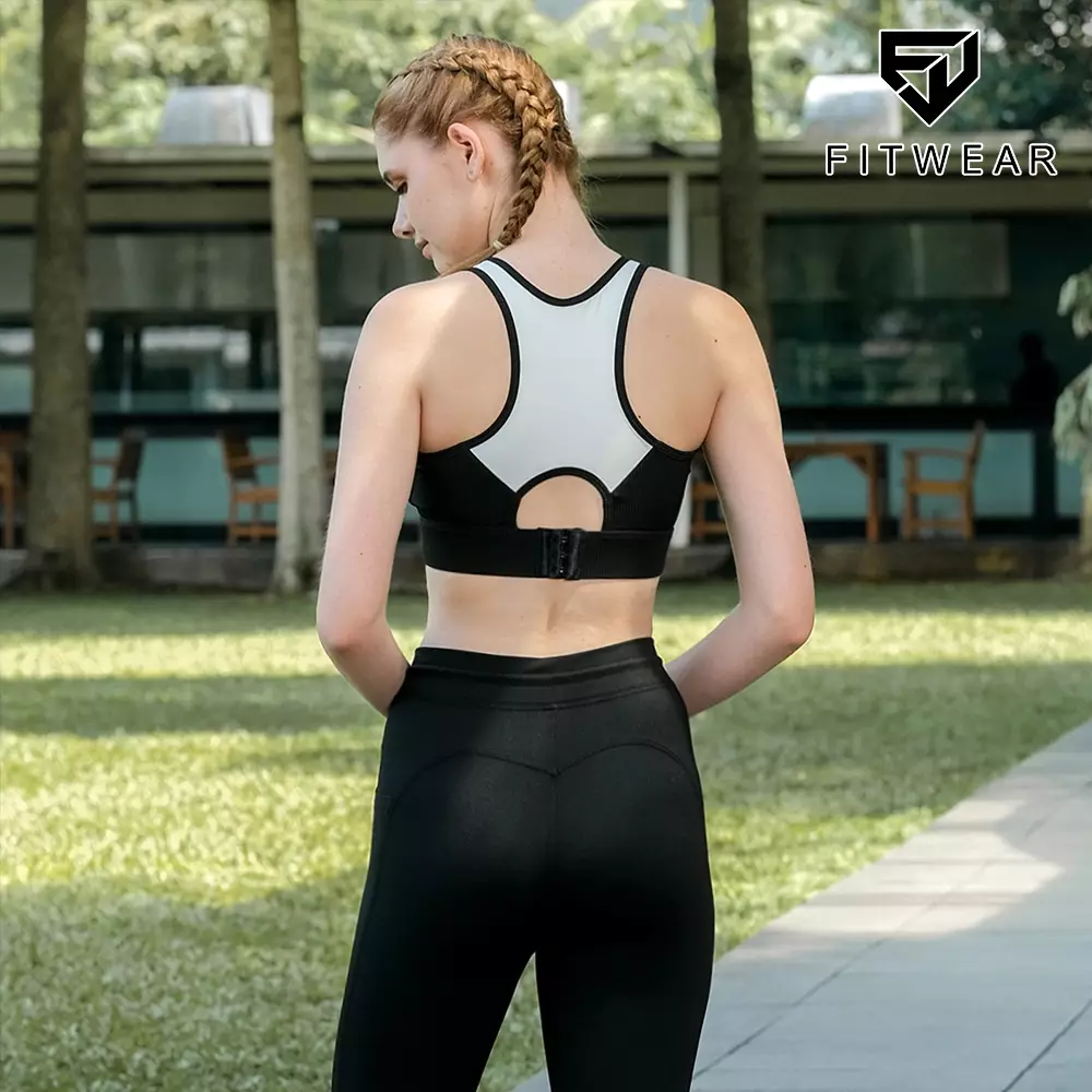 Fitwear - Sportbra Olahraga Wanita CARMEN 2TONE HOOK - BLACK