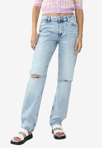 PIMKIE blue Straight Destroyed Jeans 54740AA1F5A2D5GS_1
