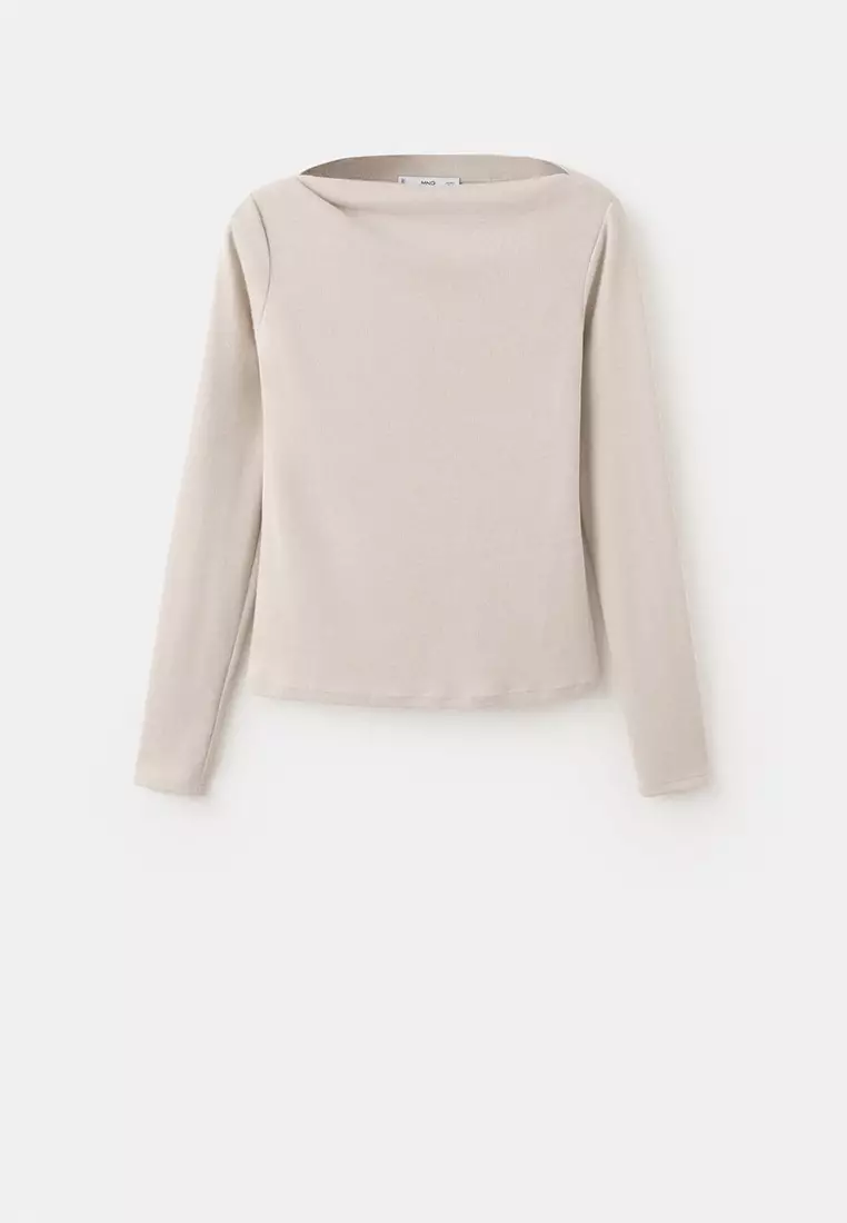 Long-Sleeved Boat-Neck T-Shirt