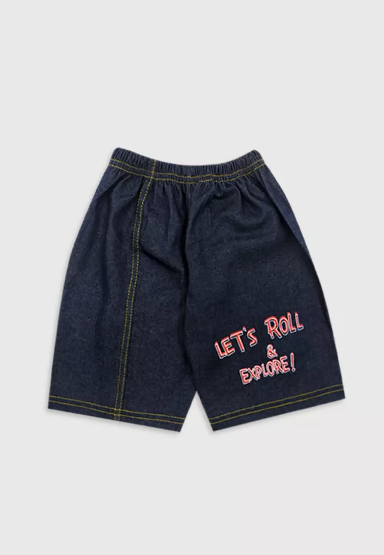 Wakakids Baju Bayi Anak Laki Laki Setelan Celana Jeans Motif Lets Roll Explore 3321 Kuning