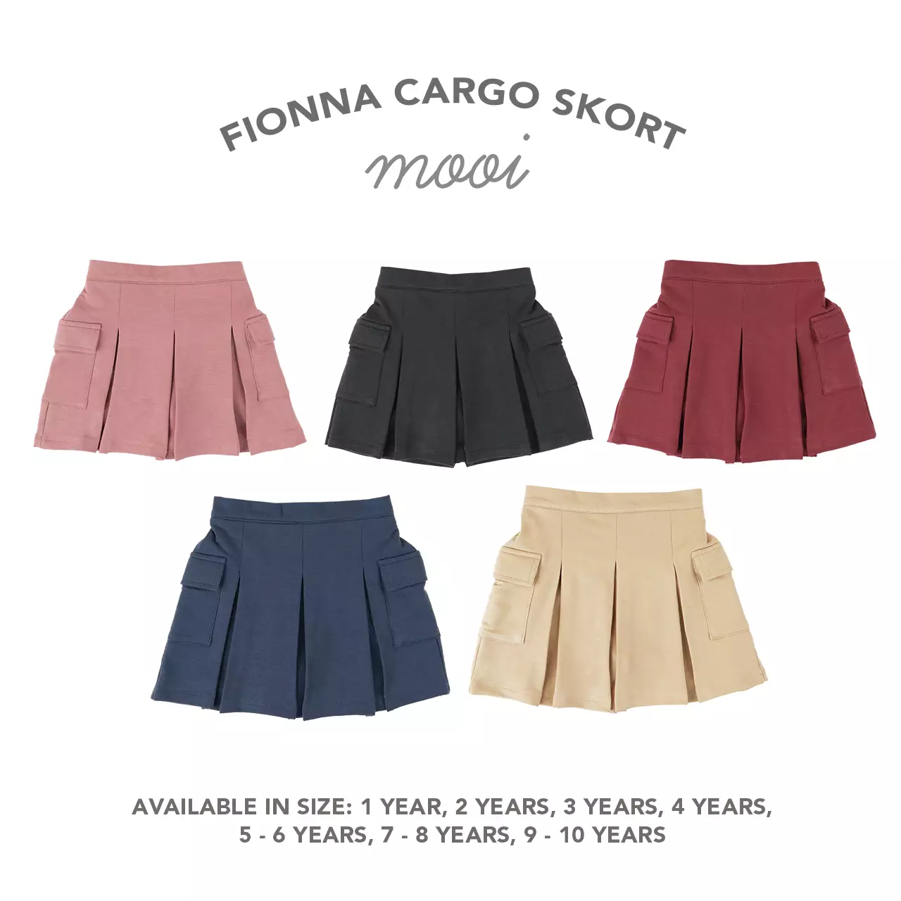 Mooi Rok Celana Skort Anak Perempuan Fionna Cargo Skort Pants - Navy