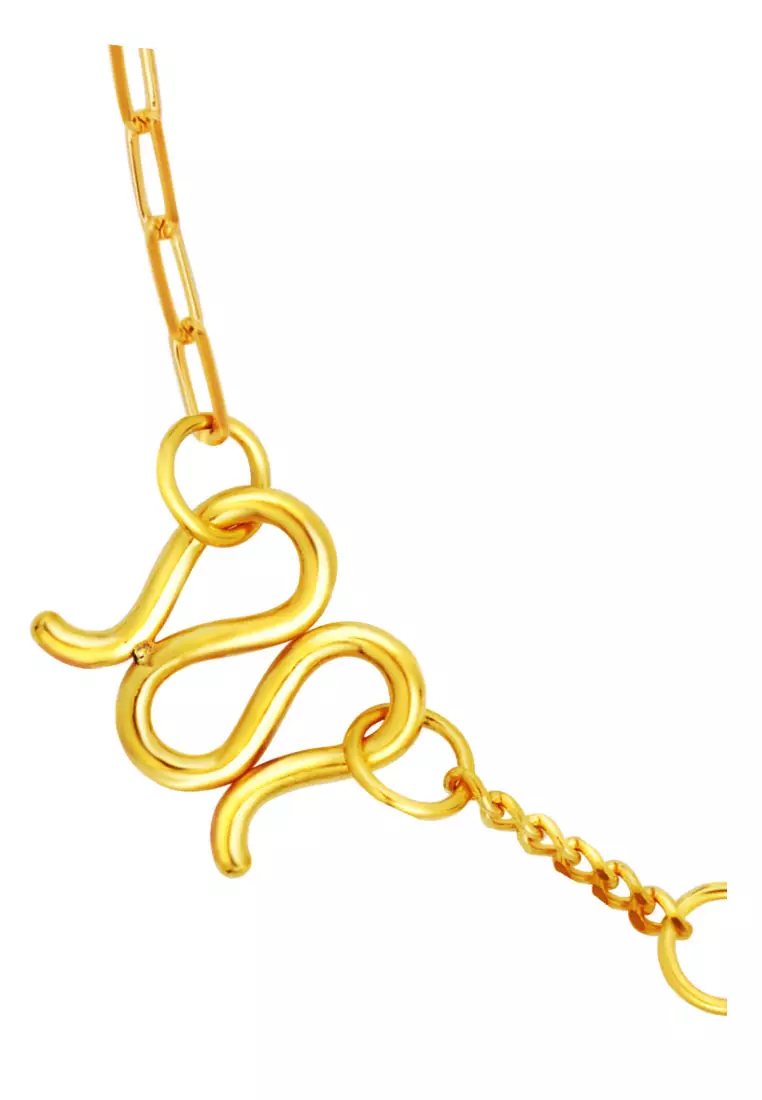 TOMEI Maneki-neko Necklace, Yellow Gold 999