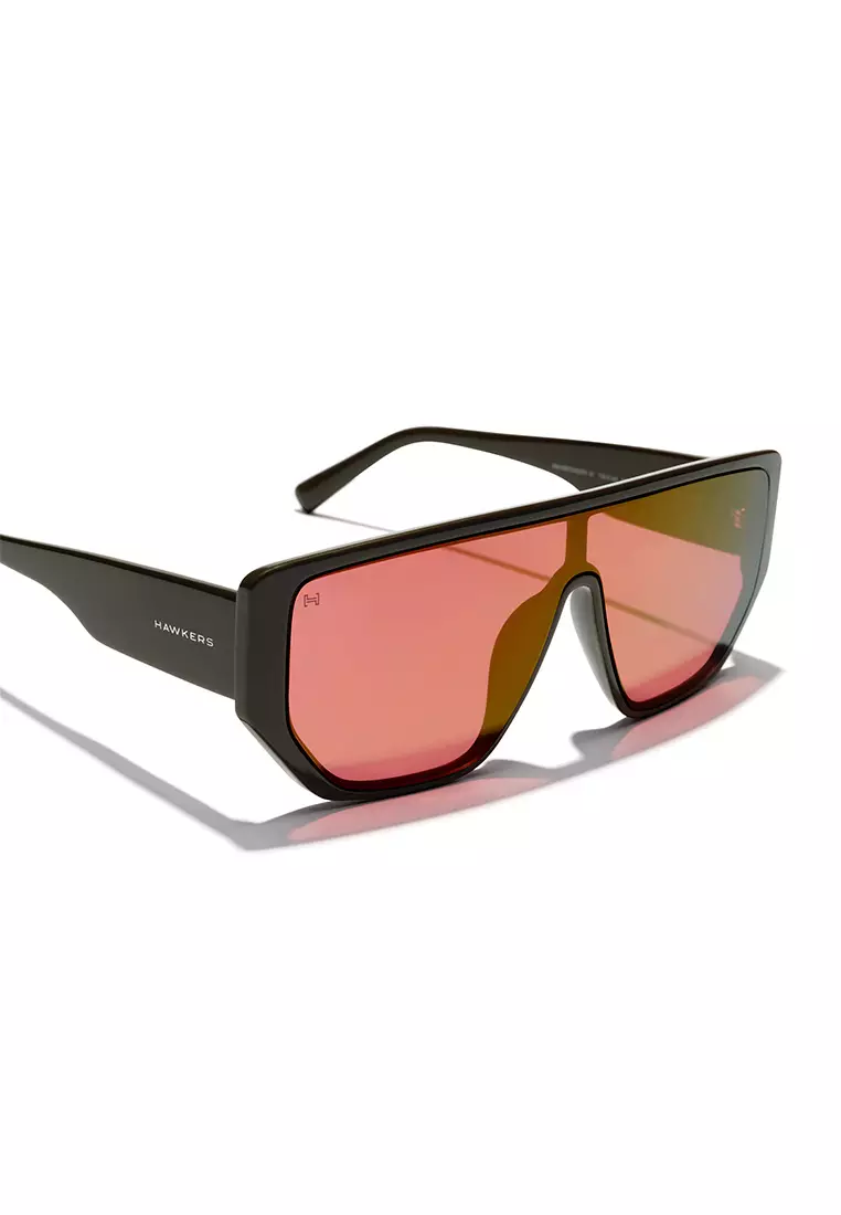 HAWKERS Dark Khaki Fucsia Eco ECO Metro Sunglasses For Men And Women, Unisex. Official Product Designed In Spain