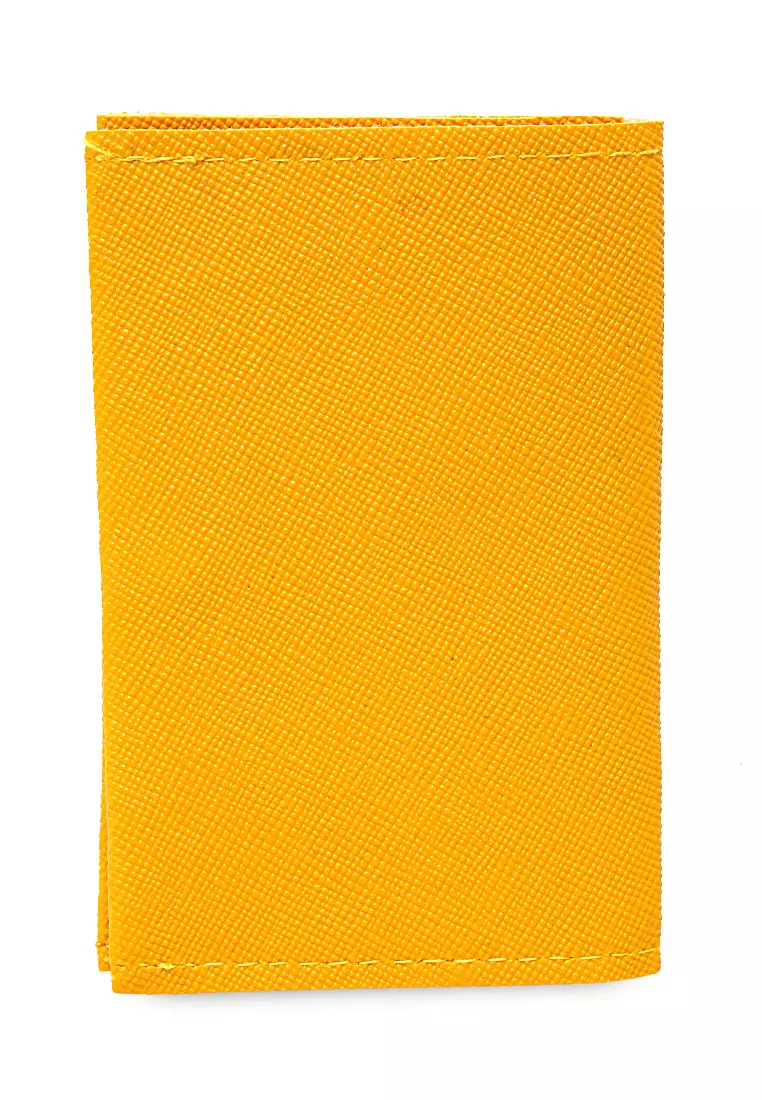 Dompet Mini Motif Polos Detail Snap Kancing Card Wallet Design Simple - Lime