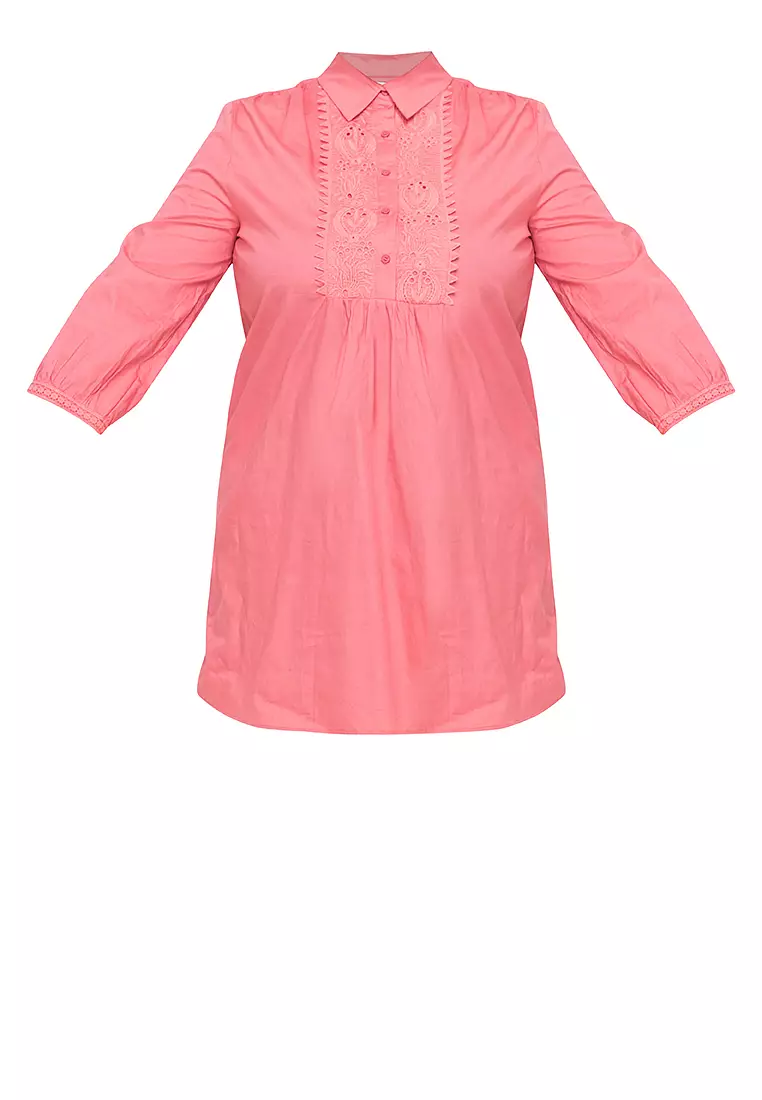 Calandria Lace Bib Shirt Dress