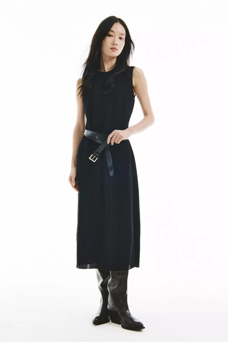 Textured-knit dress