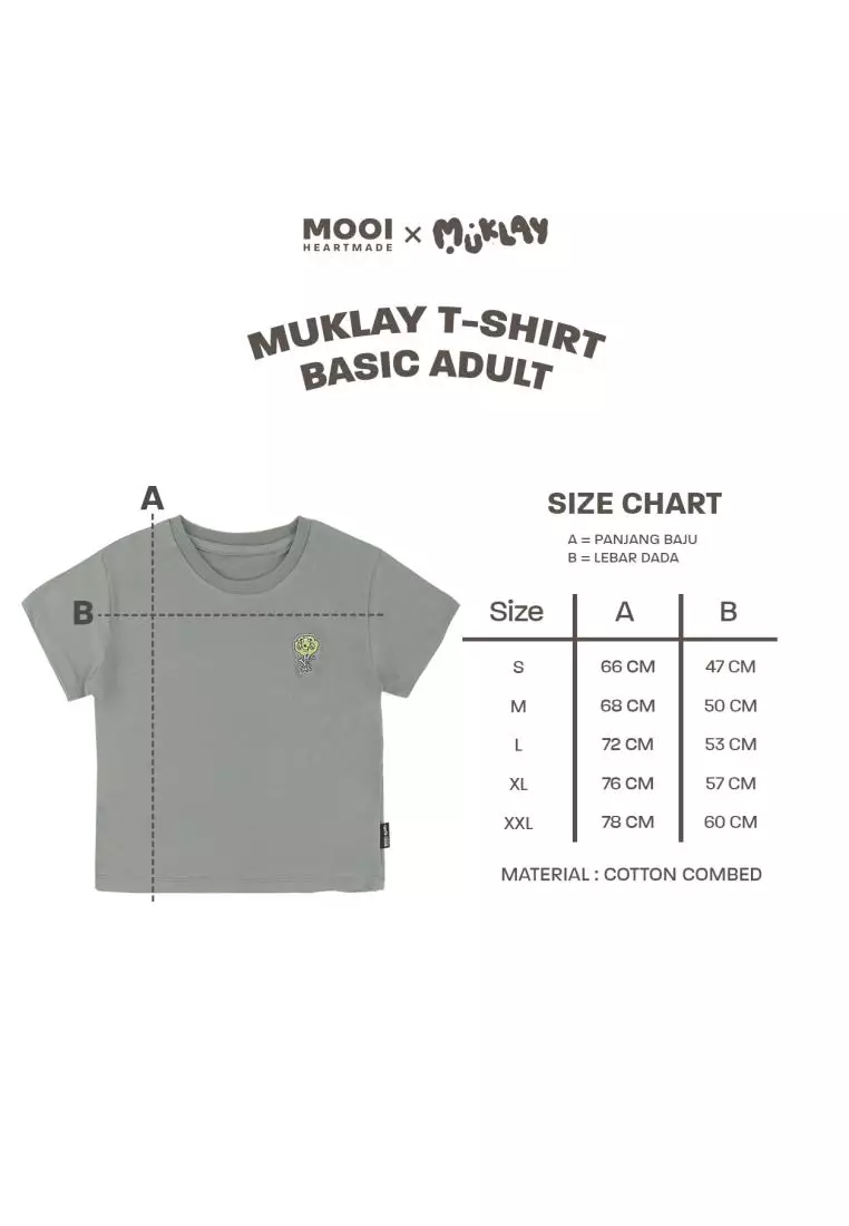 Mooi X Muklay Kaos Dewasa Unisex T-Shirt Basic Adult - White