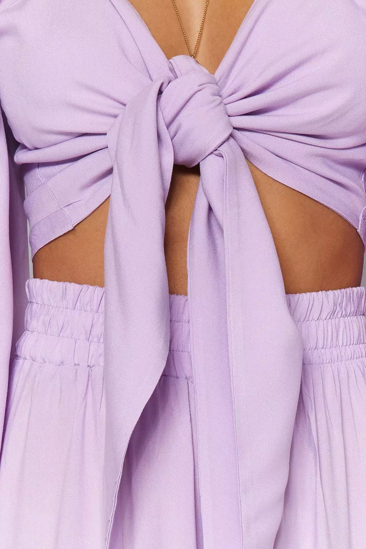 Tie-Up Blouse and Trousers Set