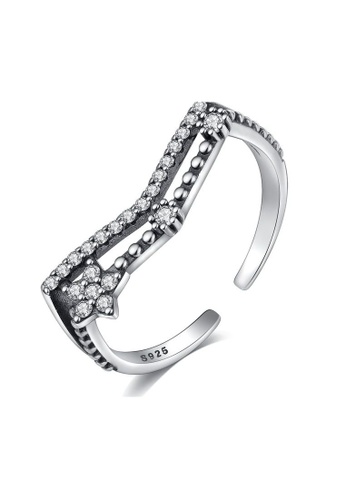 Rouse silver S925 Fashion Ol Geometric Ring 87E5BACF99696CGS_1