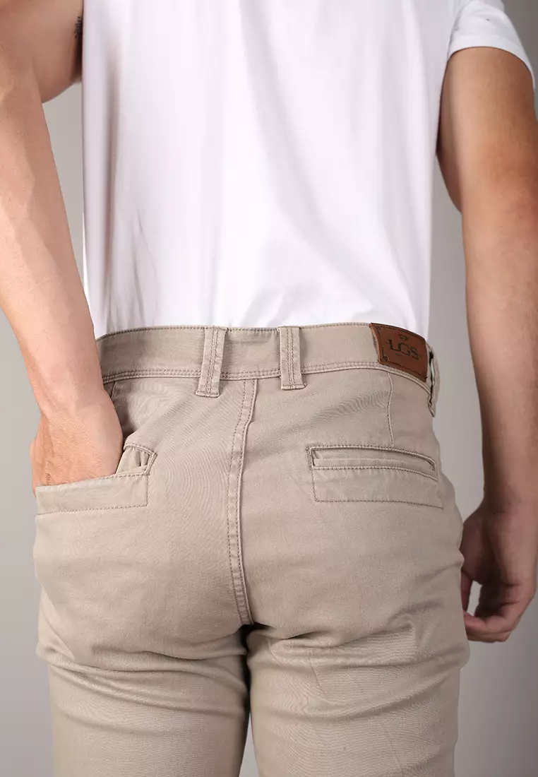 LGS - Celana Panjang Casual Pria Cream Reguler Fit - CCT.563.S049.001