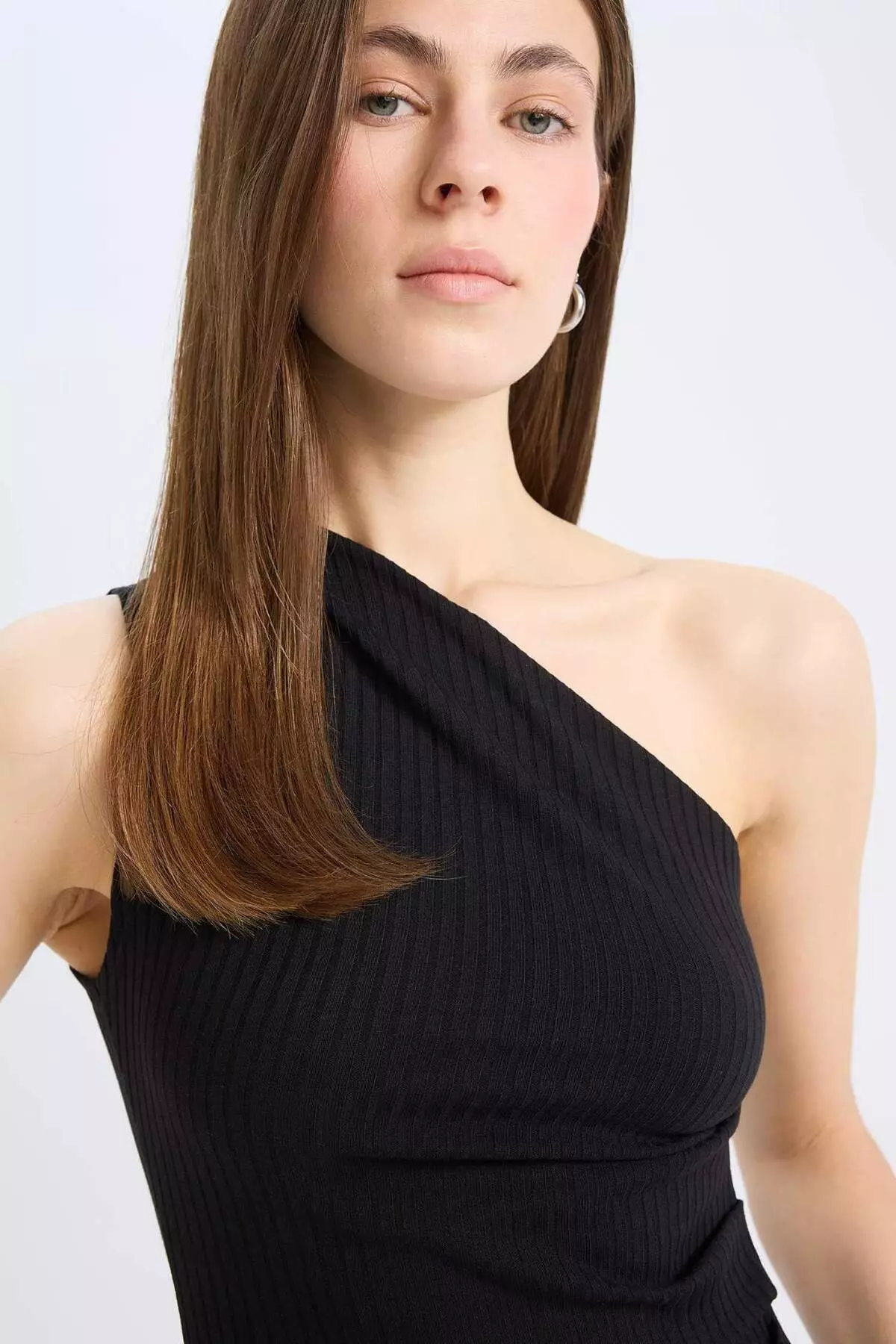 Slim Fit Slim Fit Single Shoulder Ribbed Camisole Undershirt E5777Ax25Sp