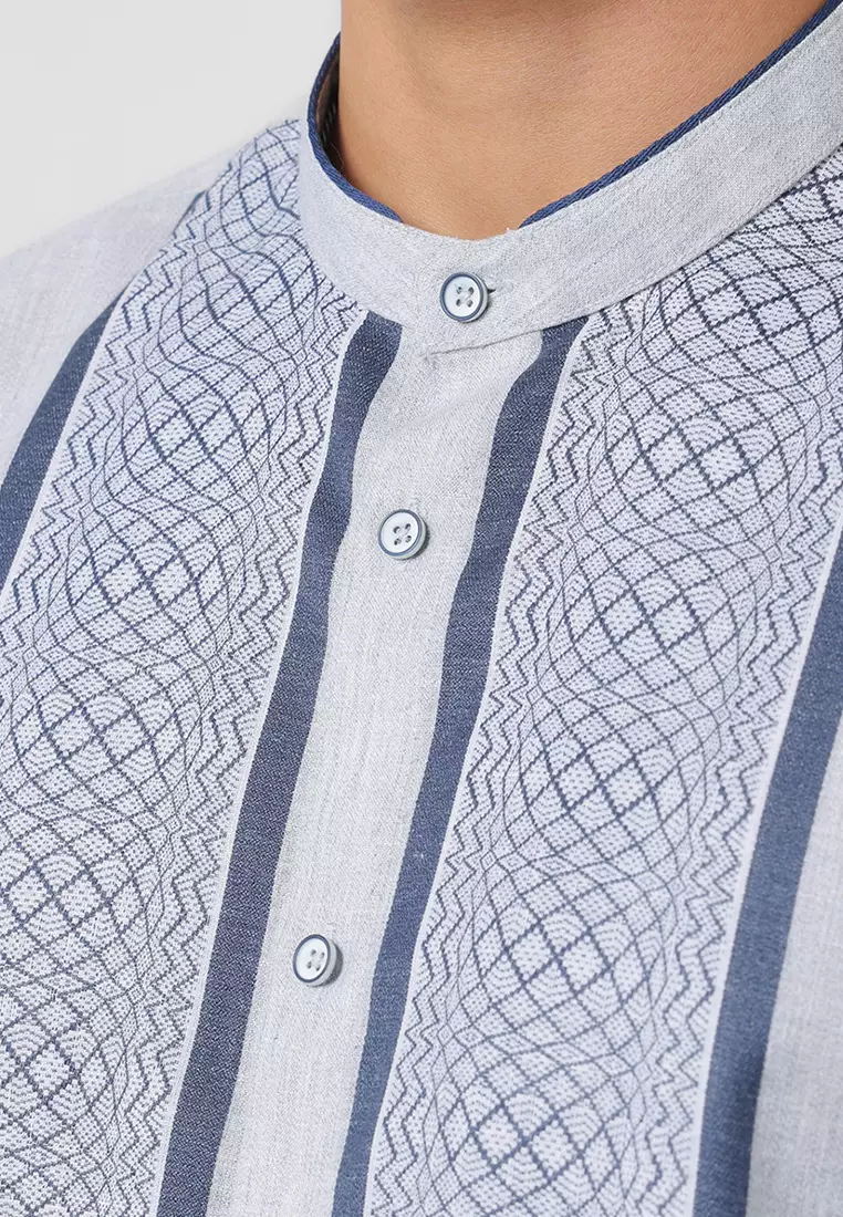 Kemeja Koko Pria Lengan Pendek Baju Muslim Pria AFFAN GREY