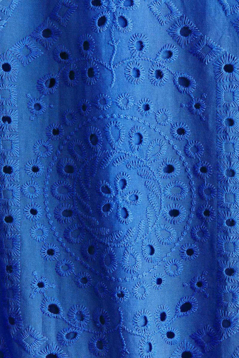 Broderie-anglaise cotton shirt dress