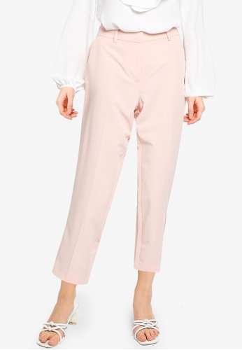 Pink ankle grazer trousers