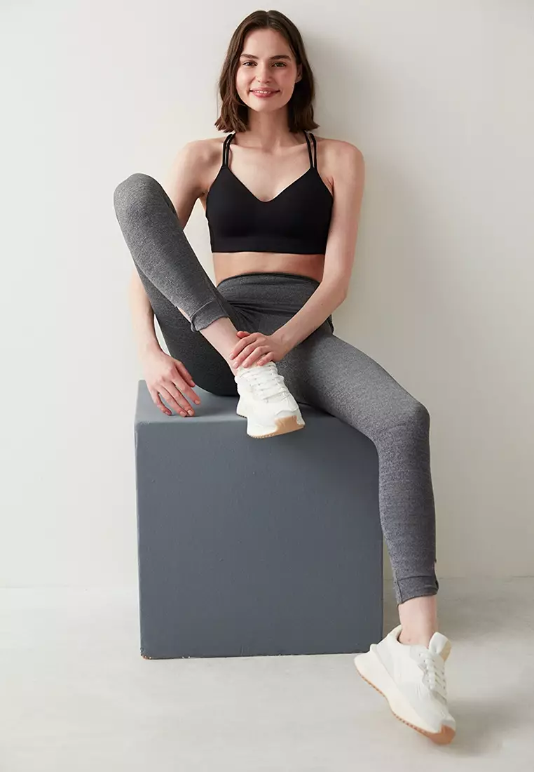 Grey Knotted Detail Leggings