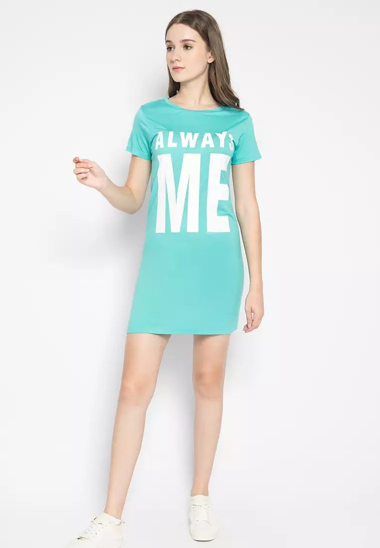 LGS - Kaos Wanita - Sablon - Hijau Tosca - Slim Fit - LTS.555.Q1063.095.C