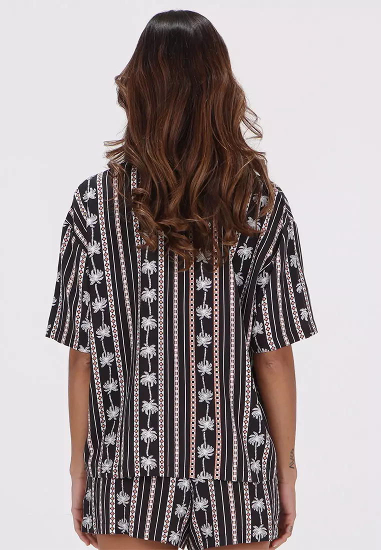 GSH SUN STUNNER SHORT SLEEVE SHIRT BLACK COMBO