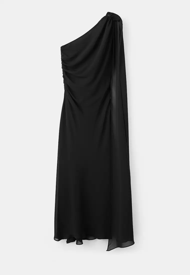 Asymmetrical Dress With Scarf