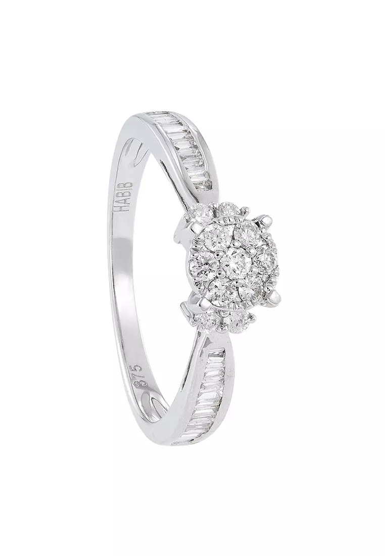Buy HABIB HABIB Baguette and Round Diamond Ring in 375/9K White