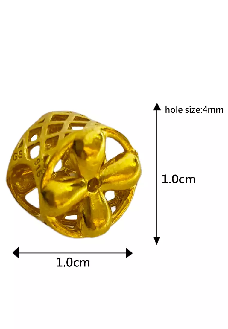 LITZ 916 (22K) Gold Flower Charm CGP0269-1.59g+/-