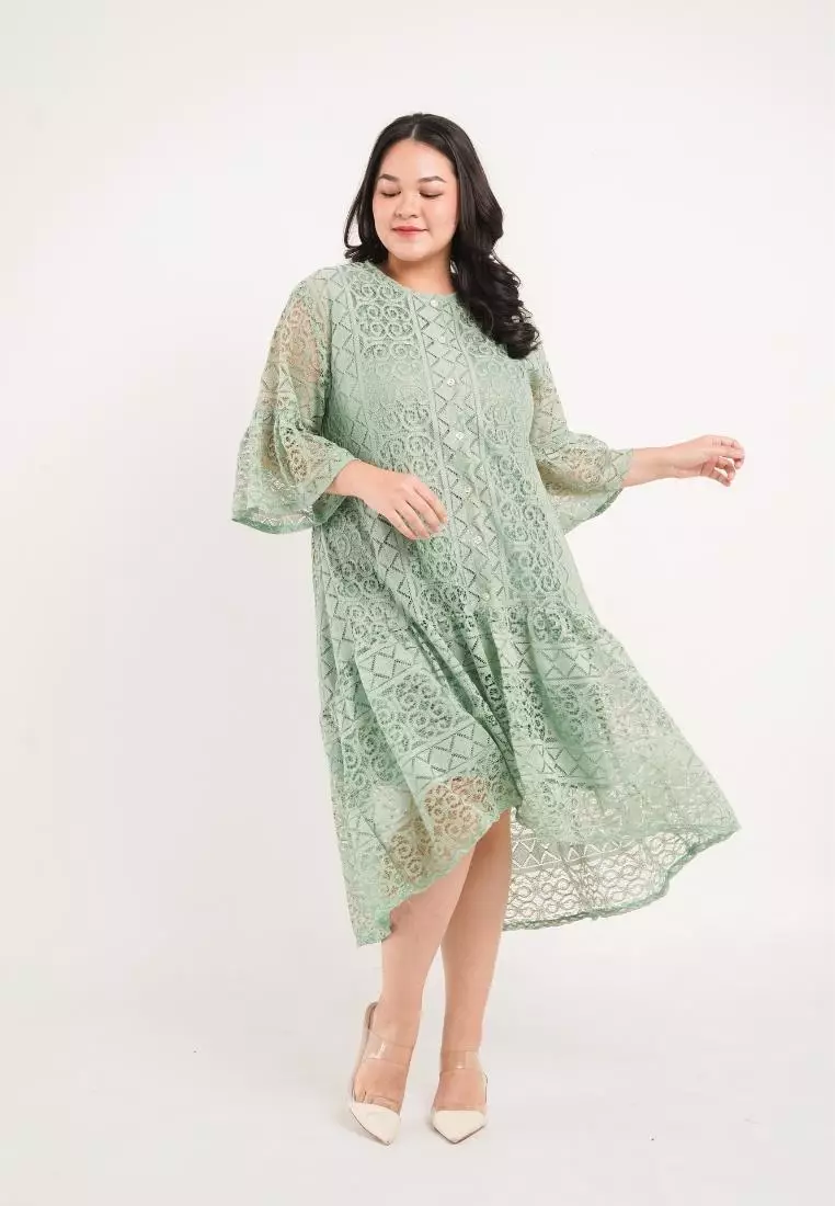 Plus Size Party Dress Aveline Mint