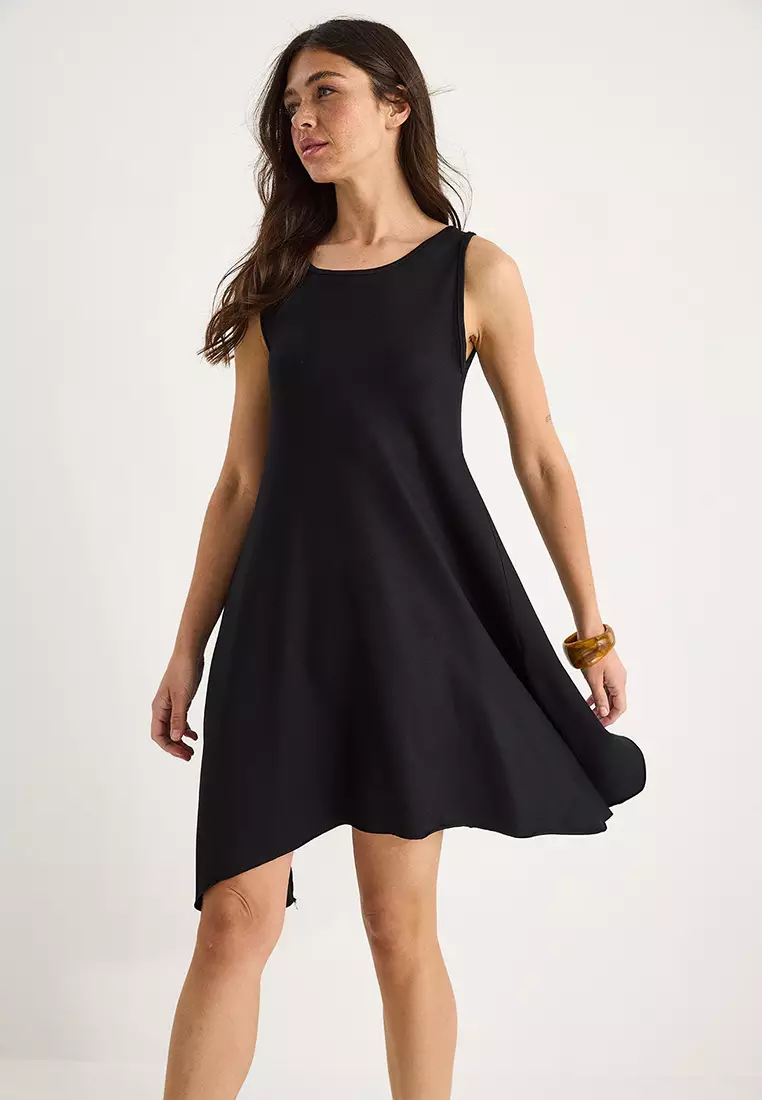 Women's Asymmetrical Cut Thick Strap Comfortable Summer Modal Dress 4034 60284053