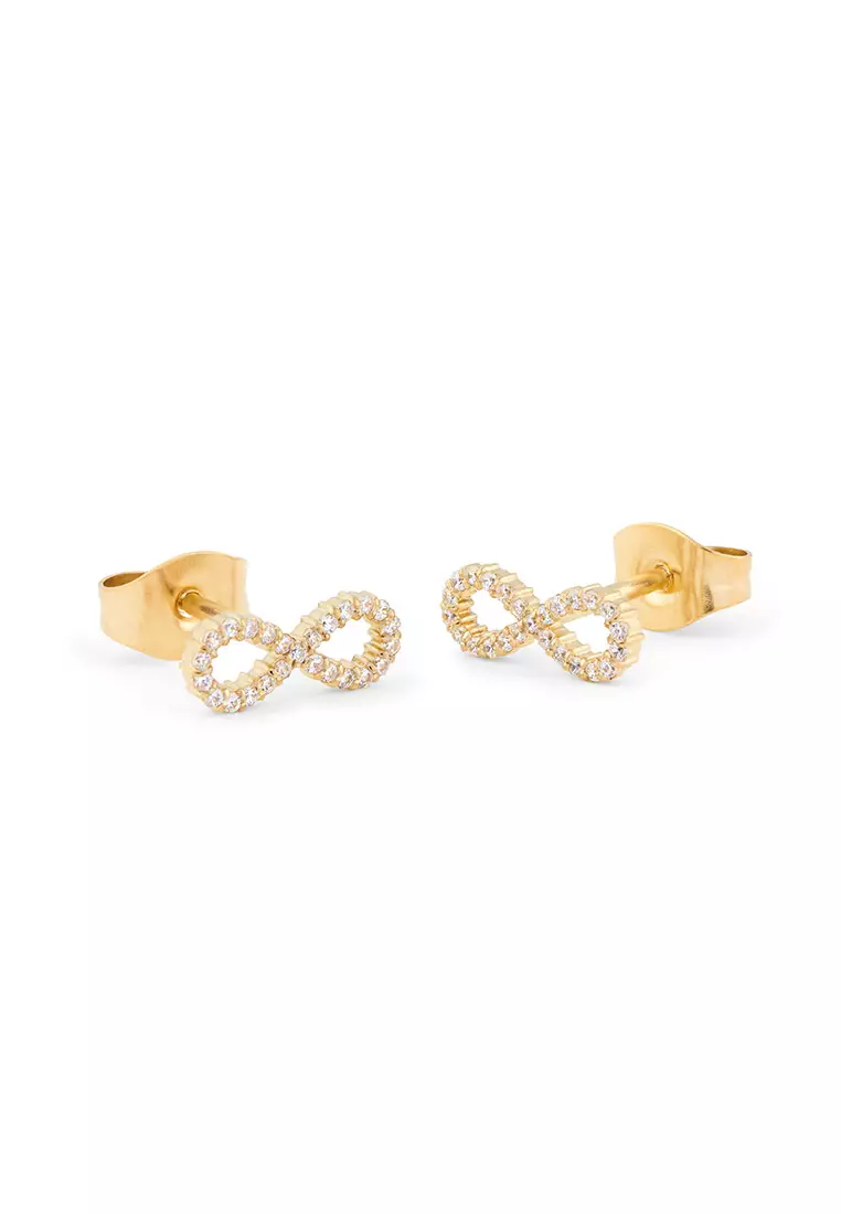 Mirelle Infinity Earring Gold Unisex Earrings for women and men stainless steel crystal Earrings DW Official Authentic Original perempuan lelaki DW
