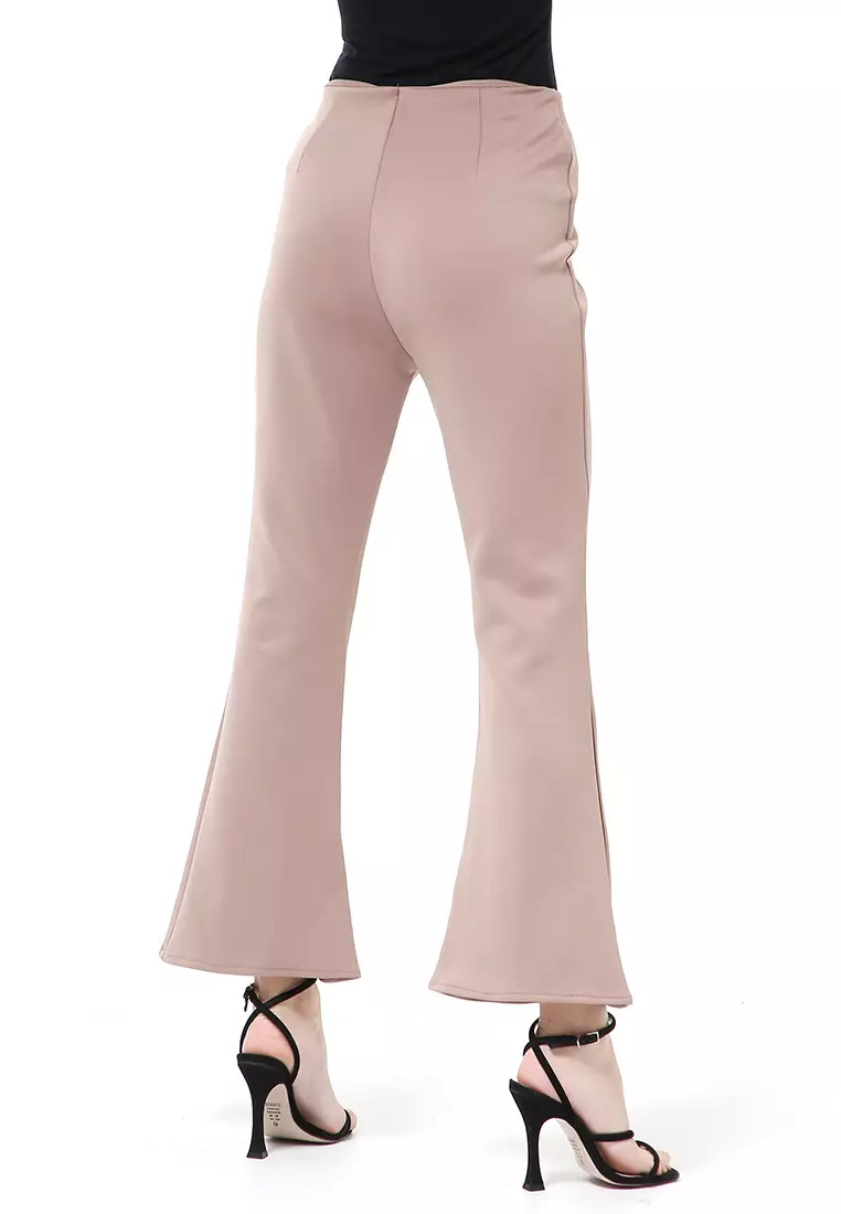 Stella Celana Kerja Wanita Long Pants Cutbray Simple Design Material Scuba ORIGINAL - Mocca
