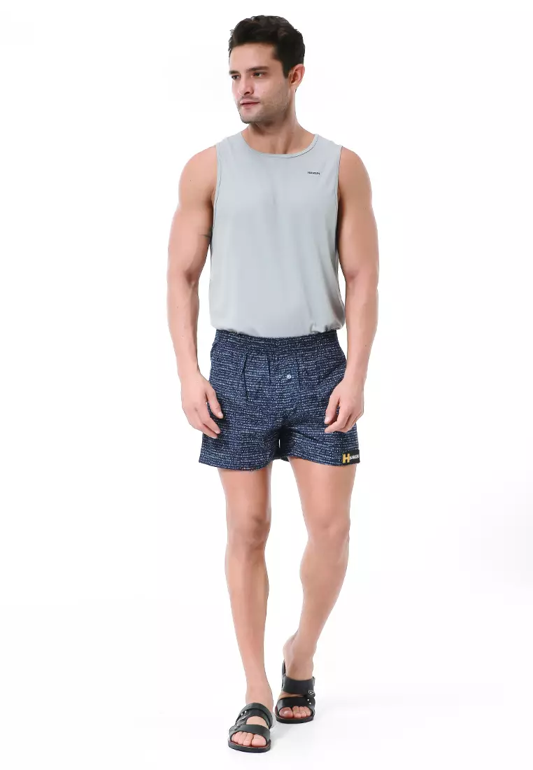 Grissham Celana Pendek Pria Short Boxer Comportable Material Cotton ORIGINAL - Blue