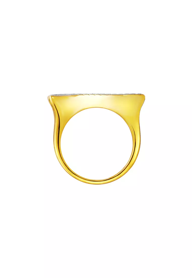 TOMEI Diamond Cut Collection Wavy Ring, Yellow Gold 916