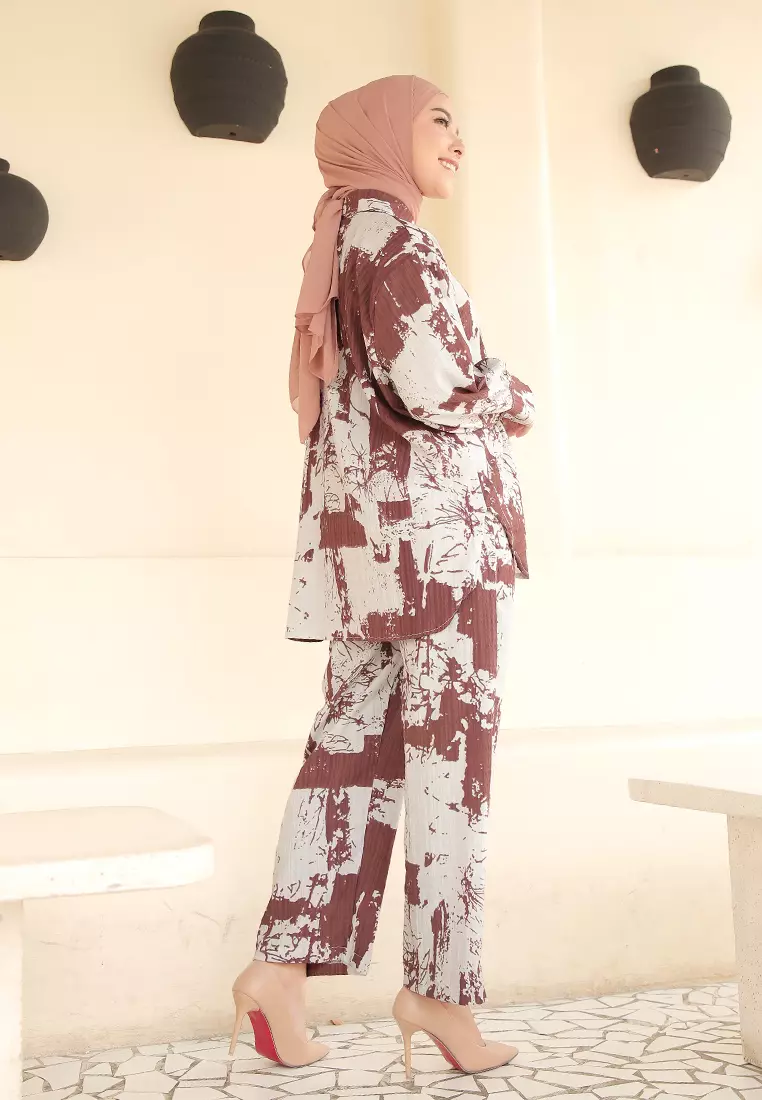 Shanay Oneset | Setelan Wanita Motif Tie Dye - Baked Clay