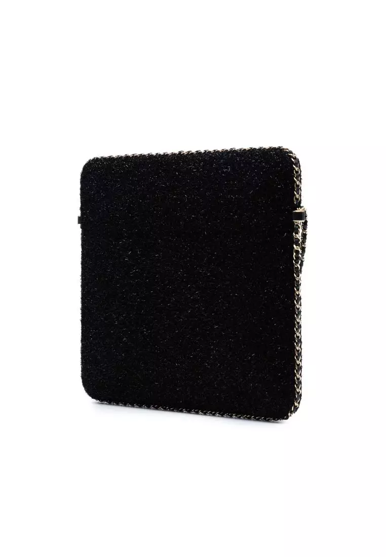 Pre-Loved Chanel Cc Tweed Chain Around Tablet Holder Crossbody