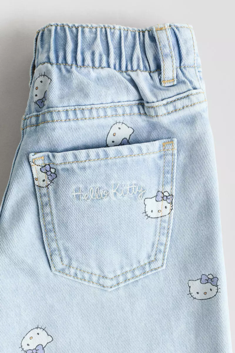 Printed Wide Leg Jeans