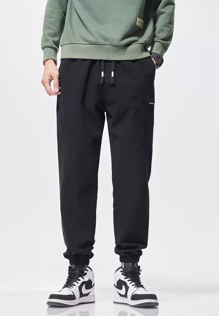 Pants with drawstring at ankle mens online